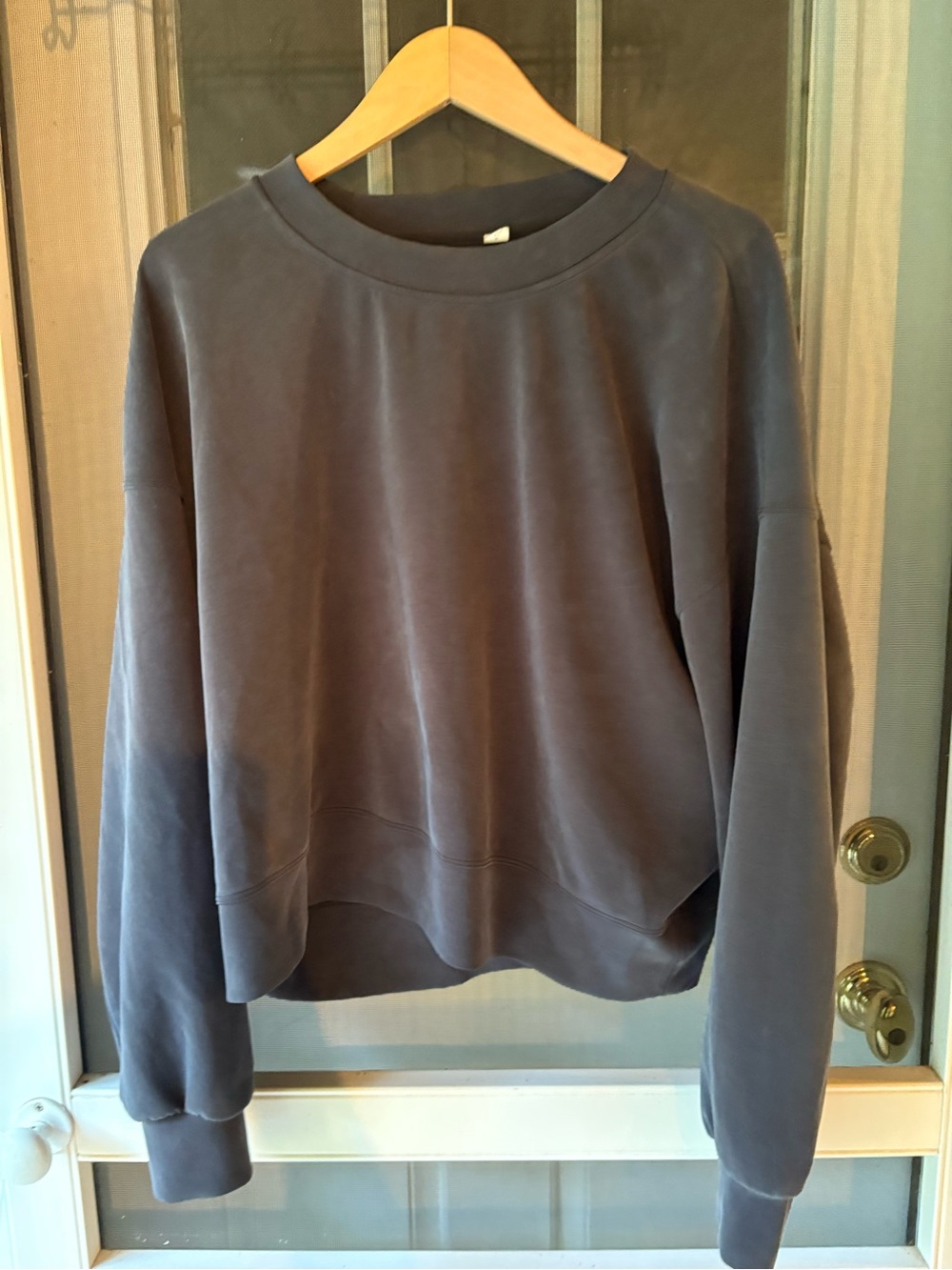 lululemon athletica Washed dark  Charcoal Crew Sweatshirt - Dark Gray